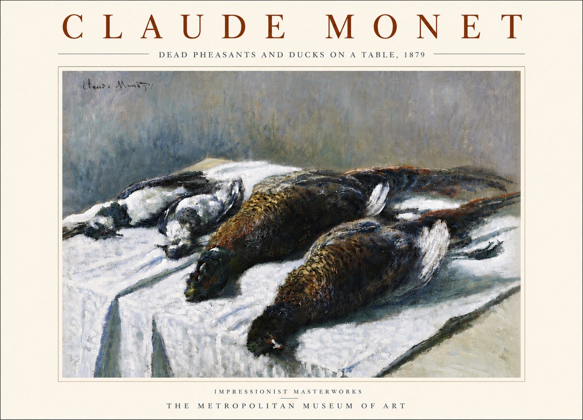 Monet Dead Pheasants and Ducks on a Table No5 - Affiche