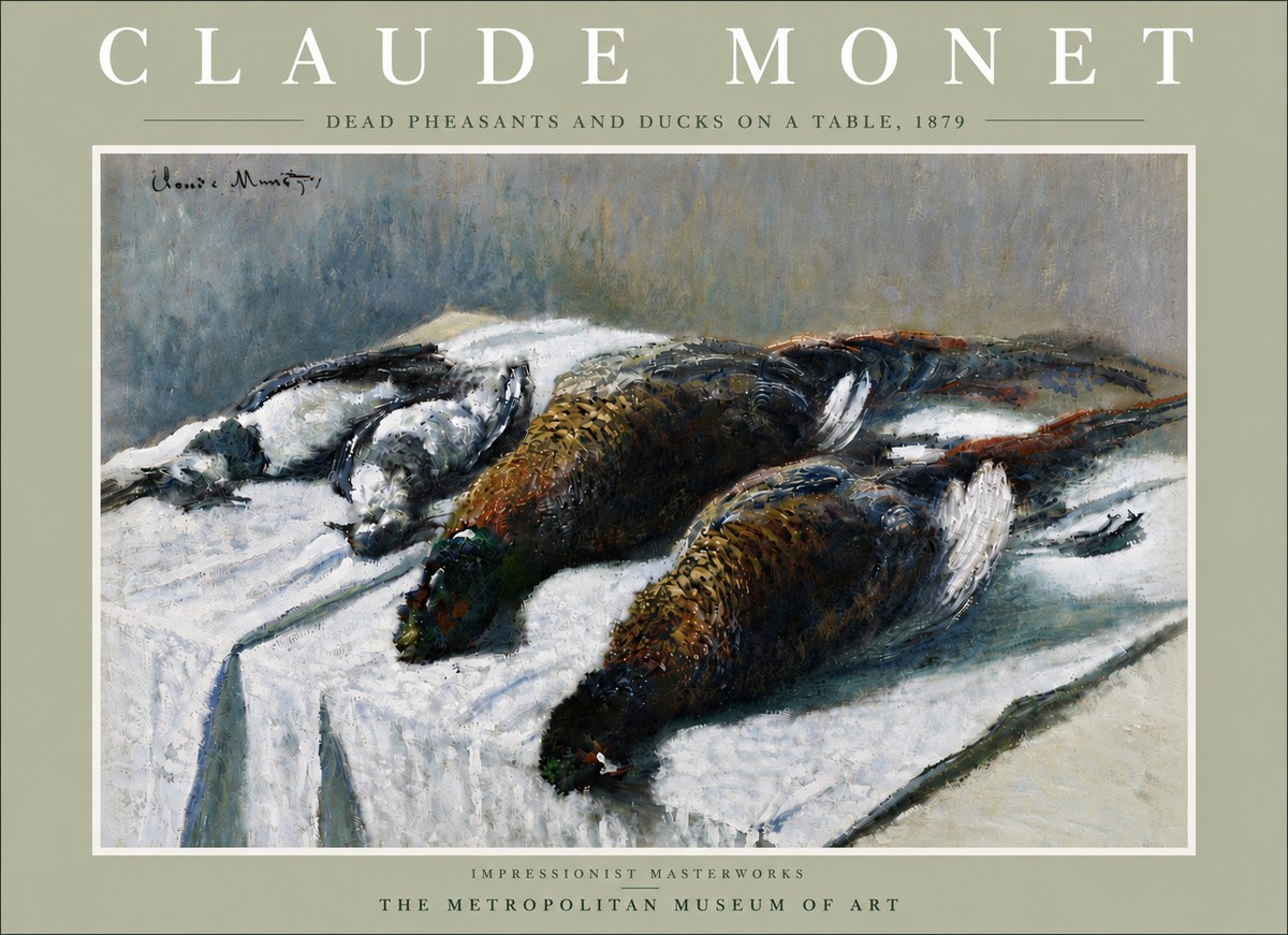 Monet Dead Pheasants and Ducks on a Table No6 - Affiche
