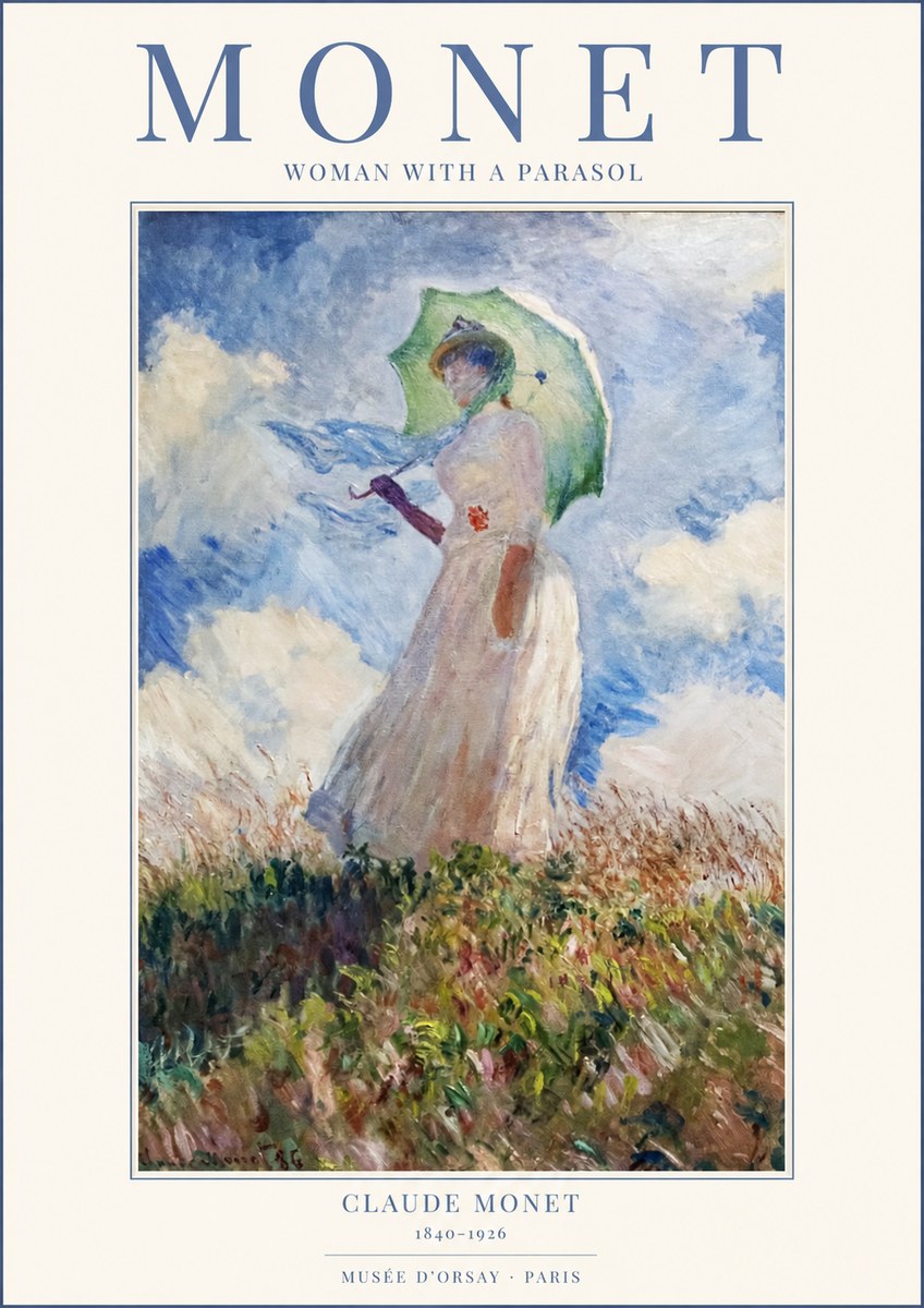 Monet Woman with a Parasol No1 - Affiche