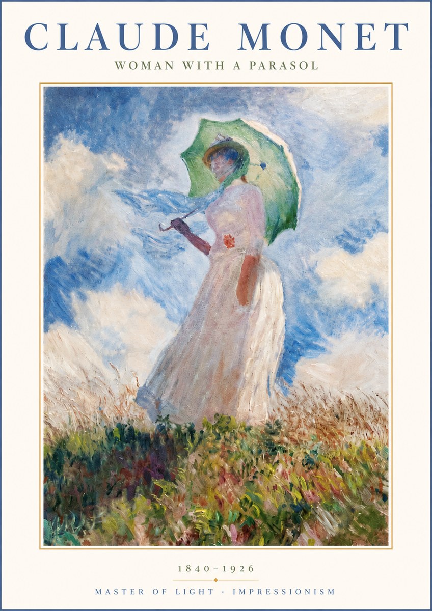 Monet Woman with a Parasol No3 - Affiche