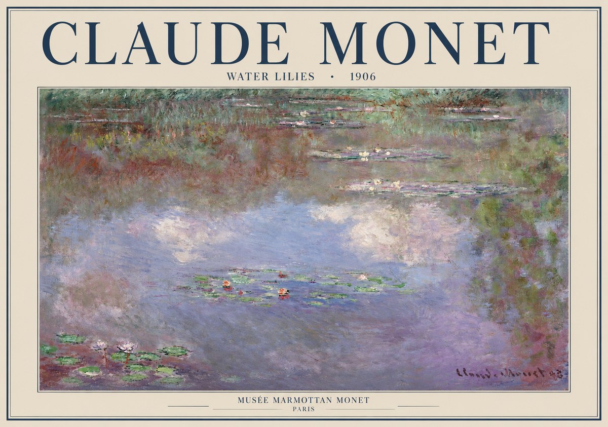 Monet Water Lilies VI No1 - Affiche