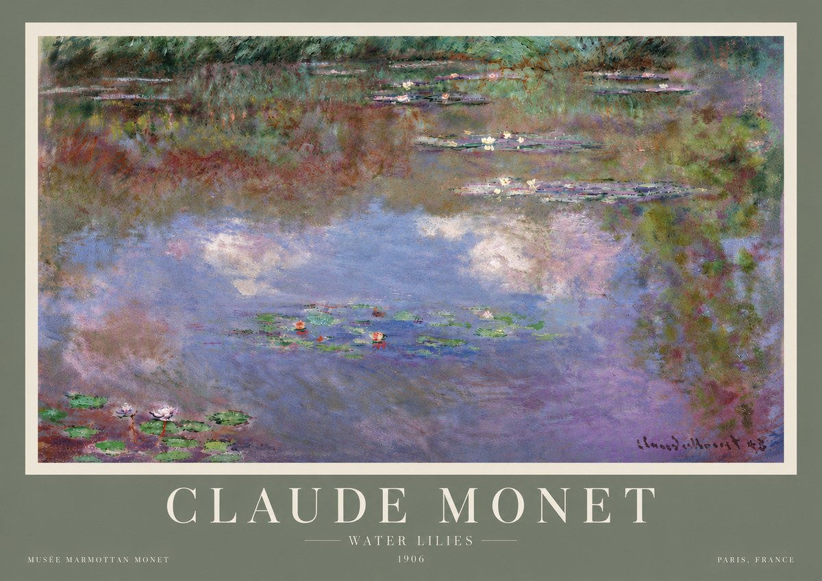 Monet Water Lilies VI No5 - Affiche