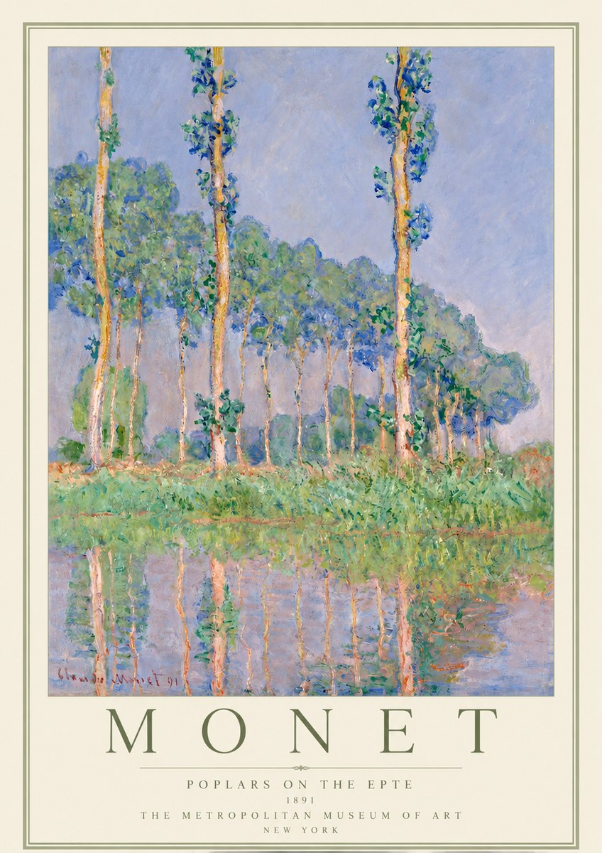 Monet Poplars on the Epte No2 - Affiche