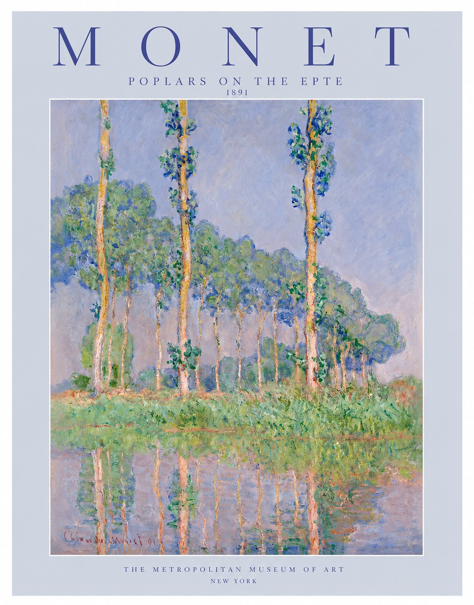 Monet Poplars on the Epte No3 - Affiche