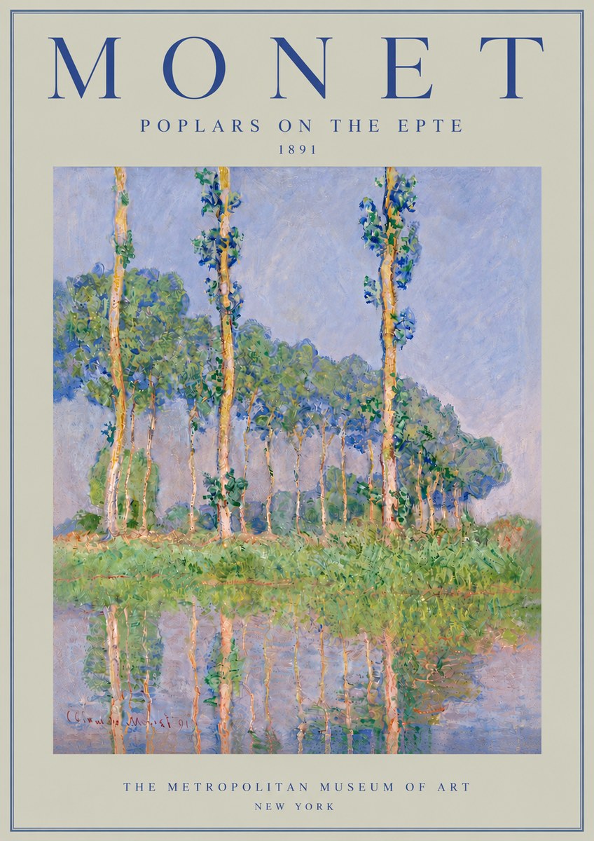 Monet Poplars on the Epte No5 - Affiche