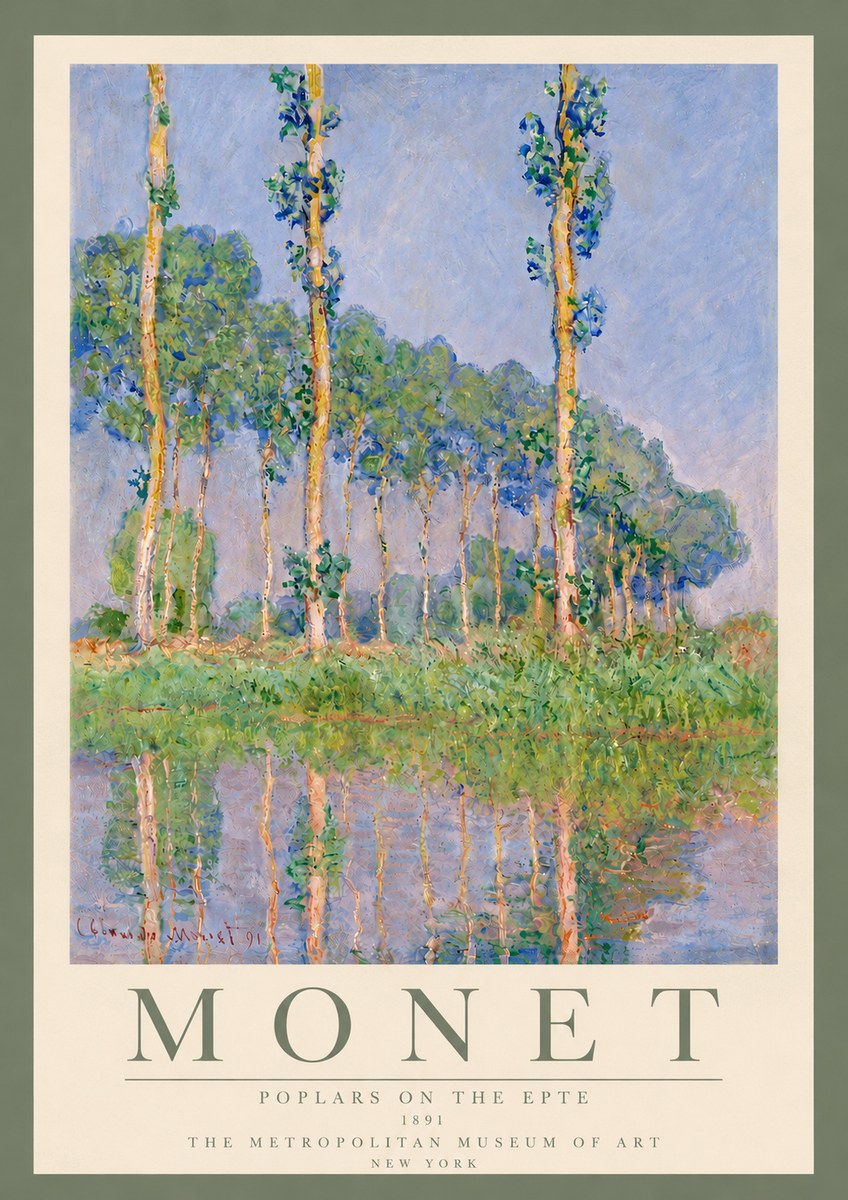 Monet Poplars on the Epte No6 - Affiche