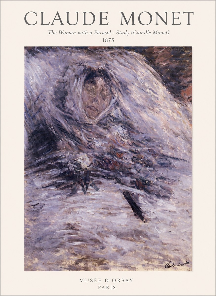 Monet The Woman with a Parasol - Study (Camille Monet) No1 - Affiche