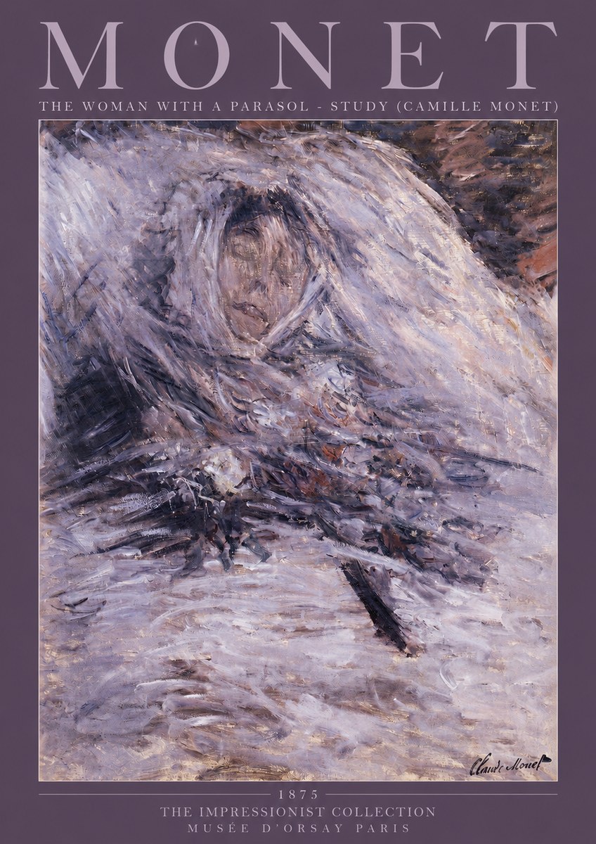 Monet The Woman with a Parasol - Study (Camille Monet) No2 - Affiche