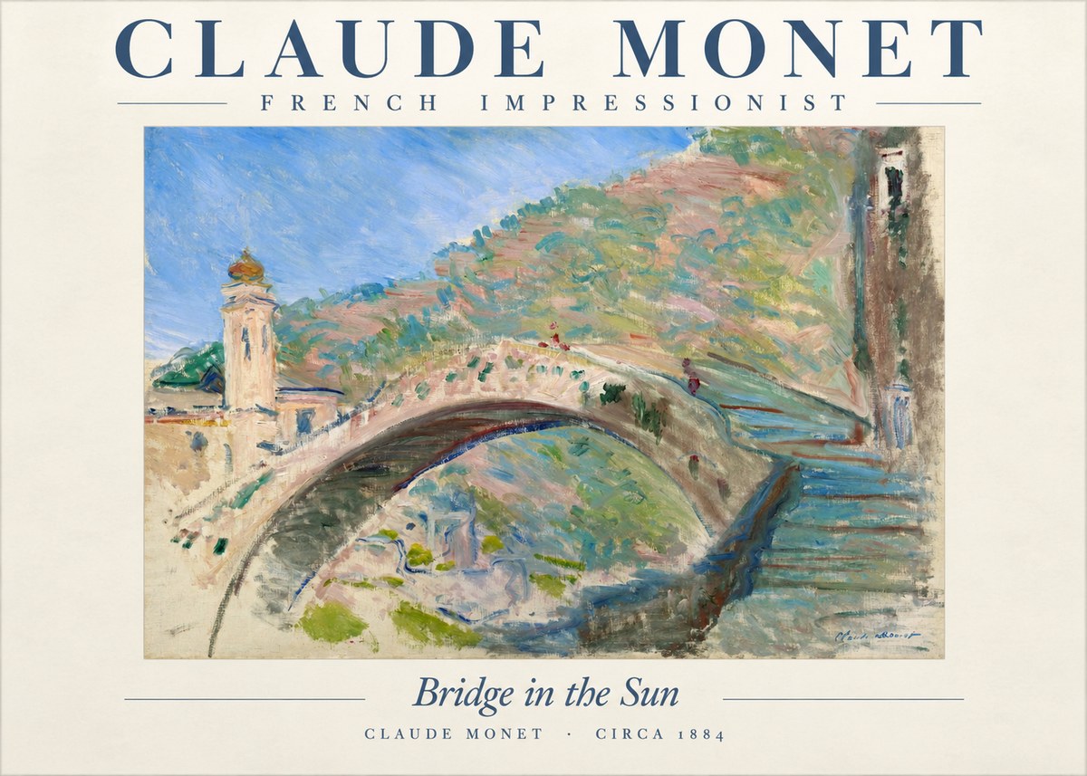 Monet Bridge in the Sun No1 - Affiche