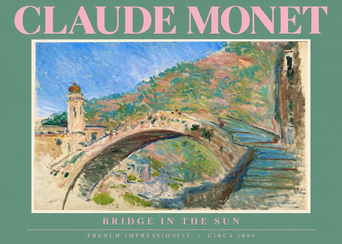 Monet Bridge in the Sun No5 - Affiche