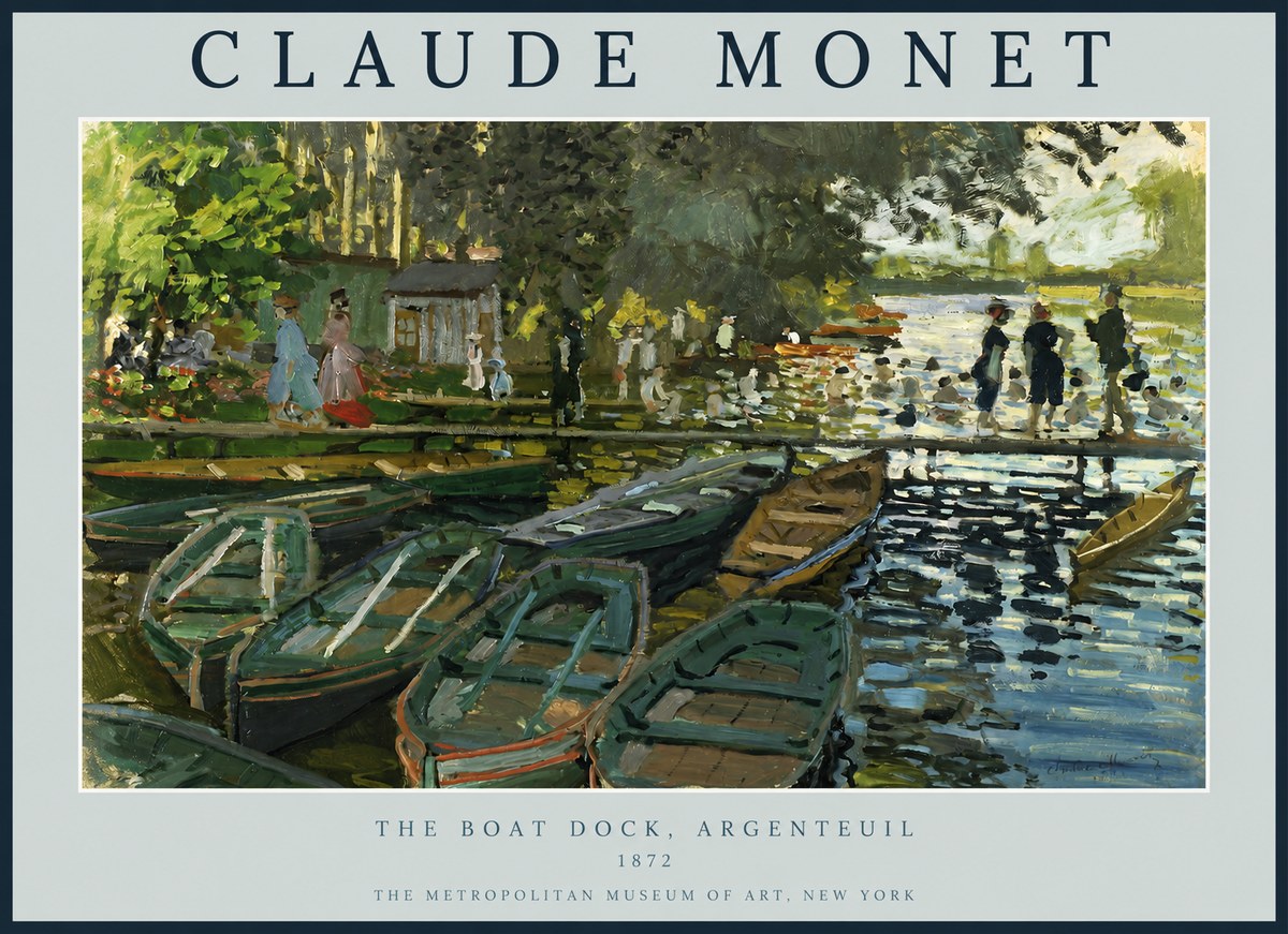 Monet The Boat Dock, Argenteuil No2 - Affiche