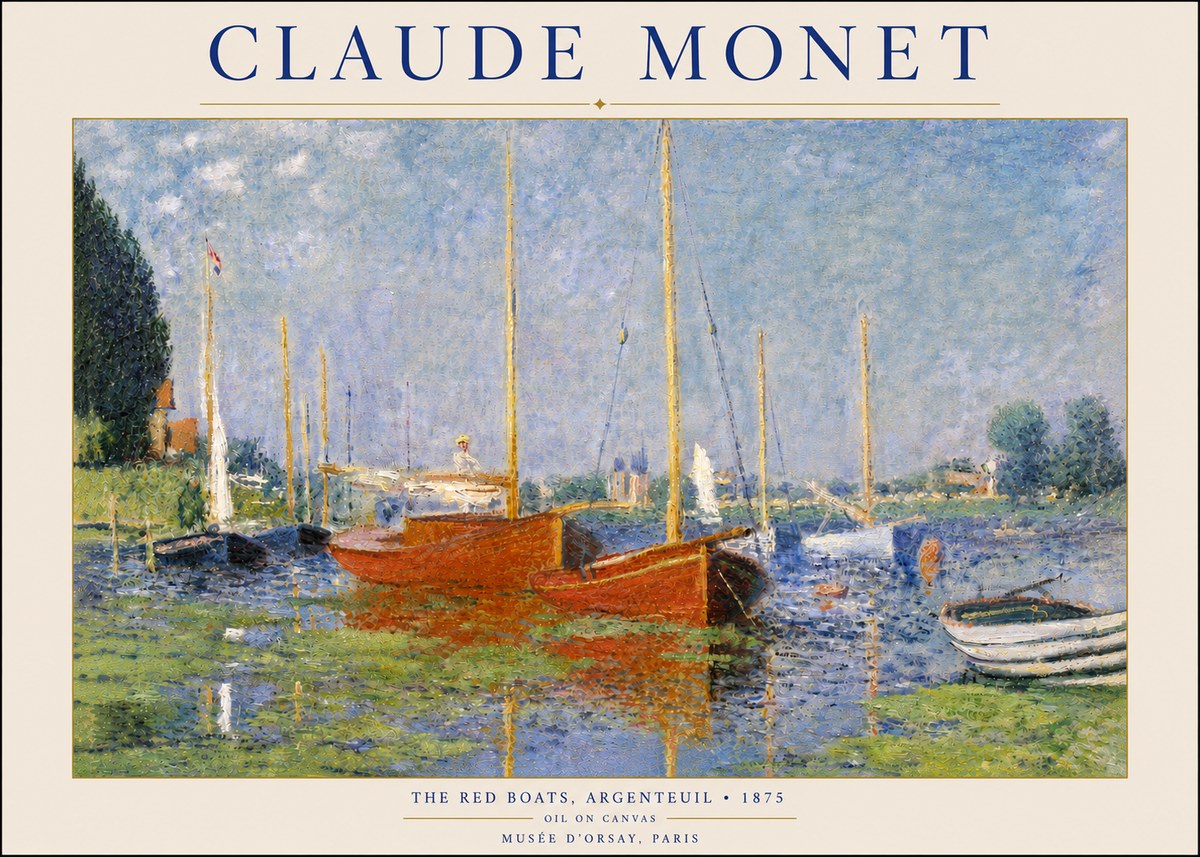 Monet The Red Boats, Argenteuil No4 - Affiche