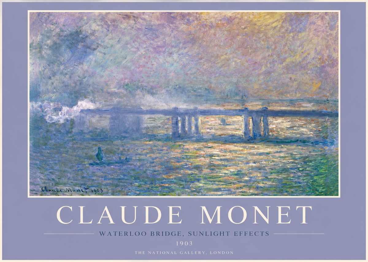 Monet Waterloo Bridge, Sunlight Effects No2 - Affiche
