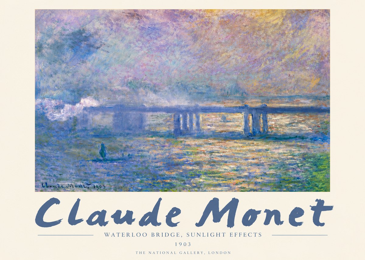 Monet Waterloo Bridge, Sunlight Effects No5 - Affiche
