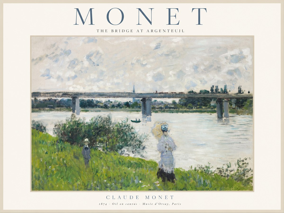 Monet The Bridge at Argenteuil II No1 - Affiche