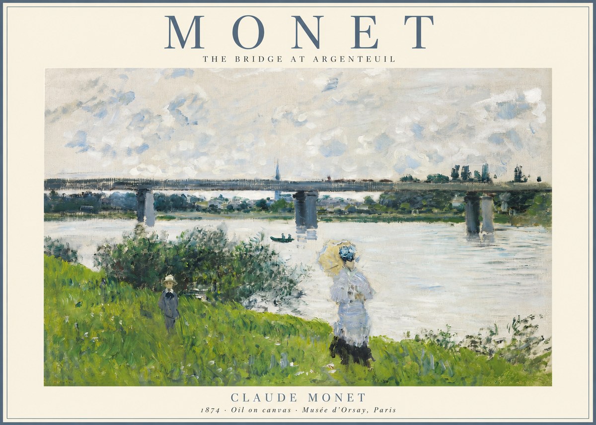 Monet The Bridge at Argenteuil II No2 - Affiche