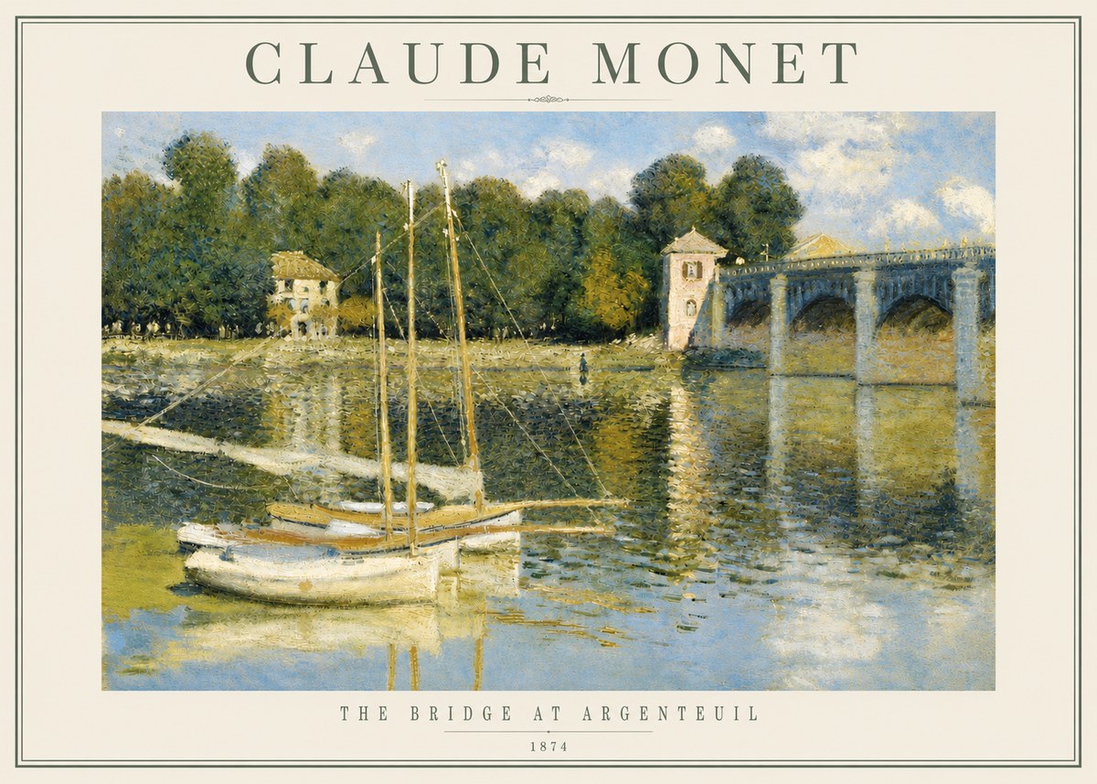 Monet The Bridge at Argenteuil III No3 - Affiche