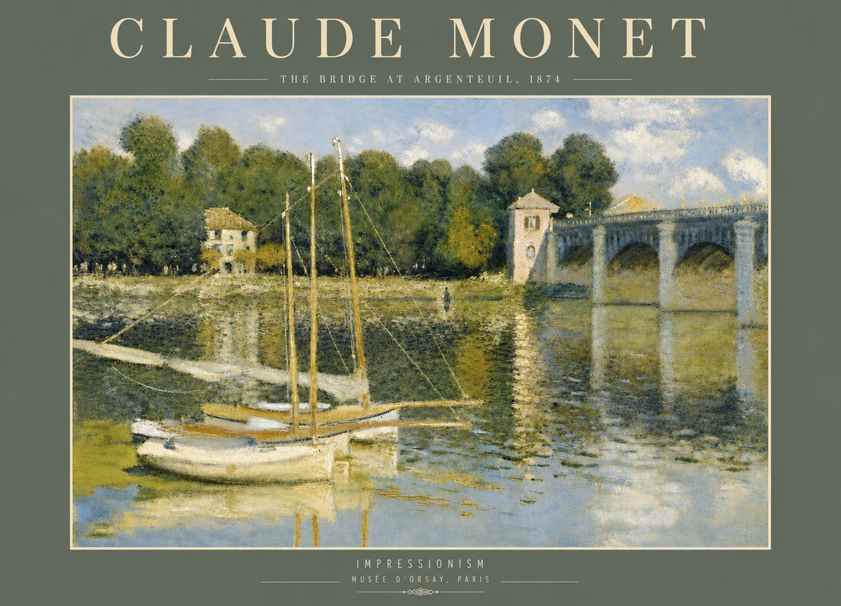 Monet The Bridge at Argenteuil III No4 - Affiche