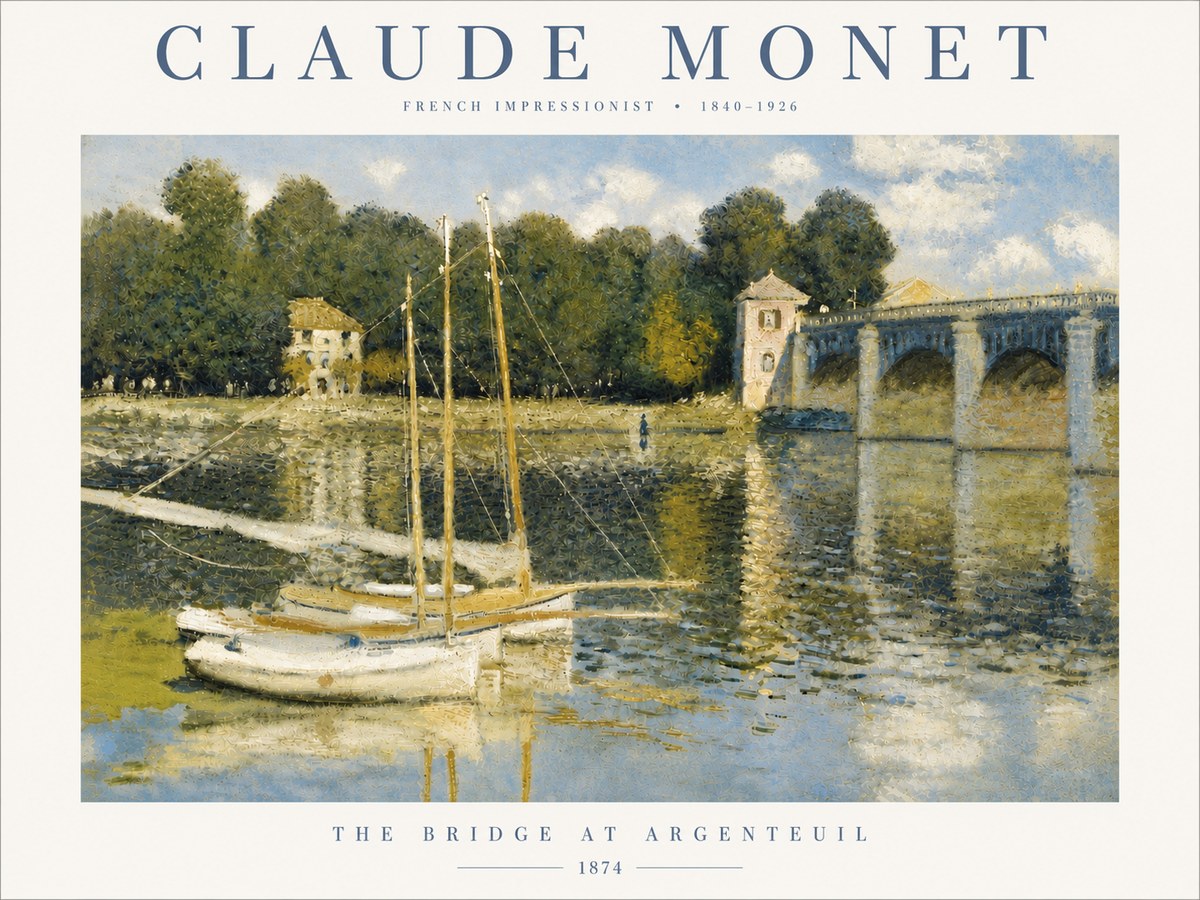 Monet The Bridge at Argenteuil III No6 - Affiche