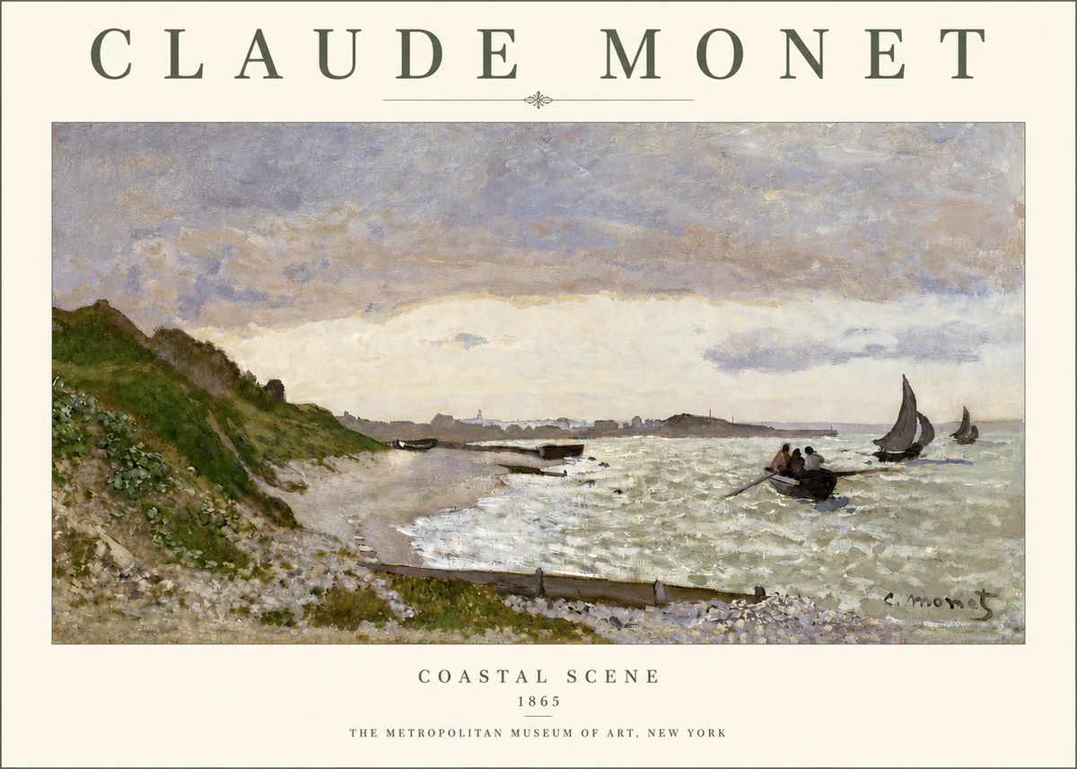 Monet Coastal Scene No3 - Affiche