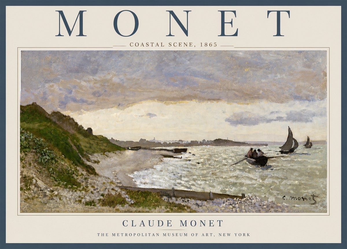 Monet Coastal Scene No5 - Affiche