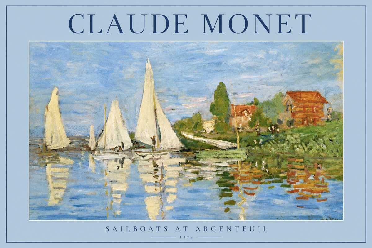 Monet Sailboats at Argenteuil No2 - Affiche