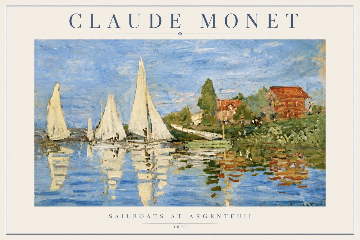 Monet Sailboats at Argenteuil No4 - Affiche