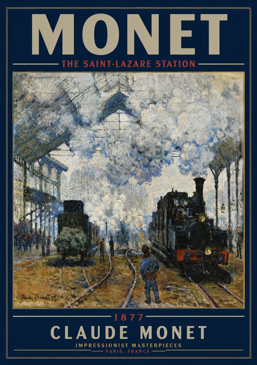 Monet The Saint-lazare Station No3 - Affiche
