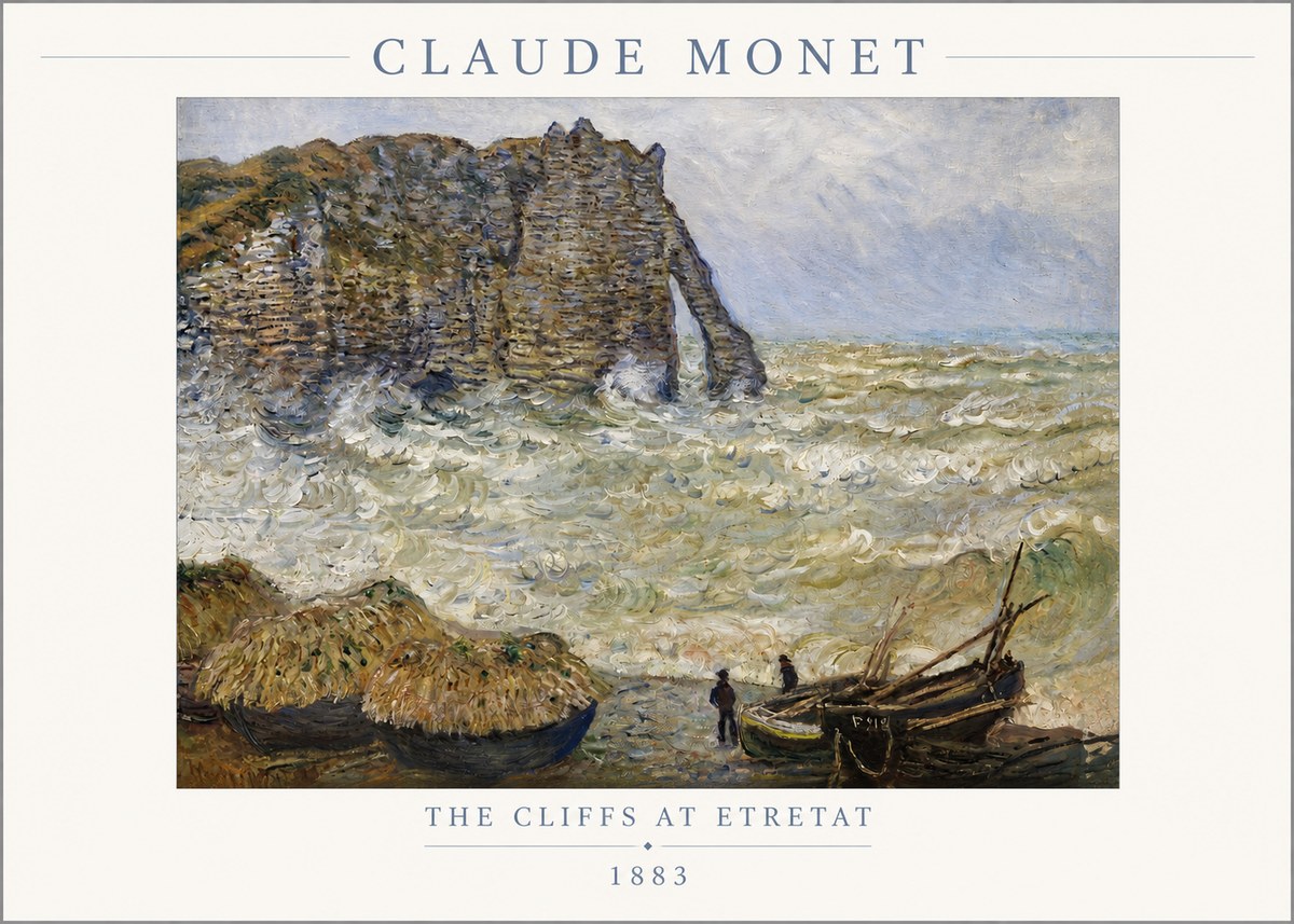 Monet The Cliffs at Etretat No2 - Affiche