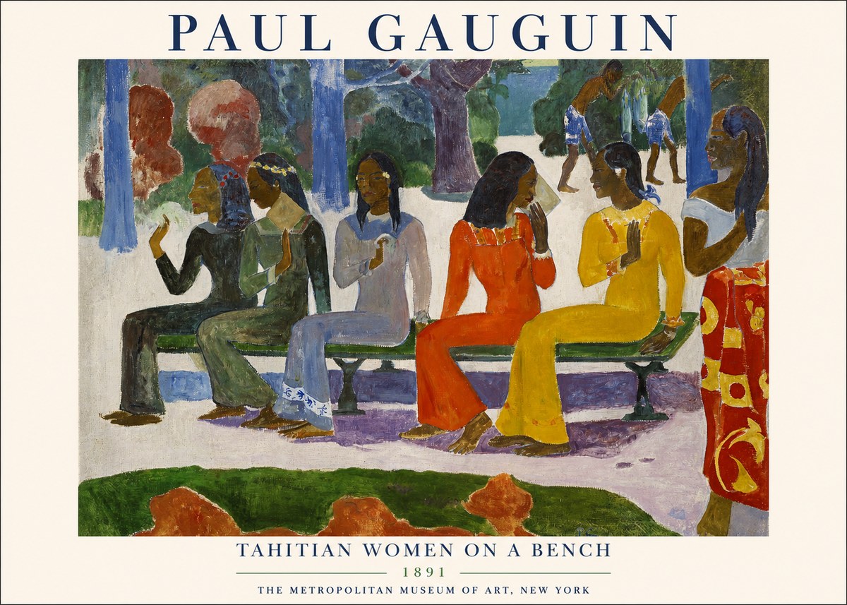 Paul Gauguin Tahitian Women on a Bench No1 - Affiche