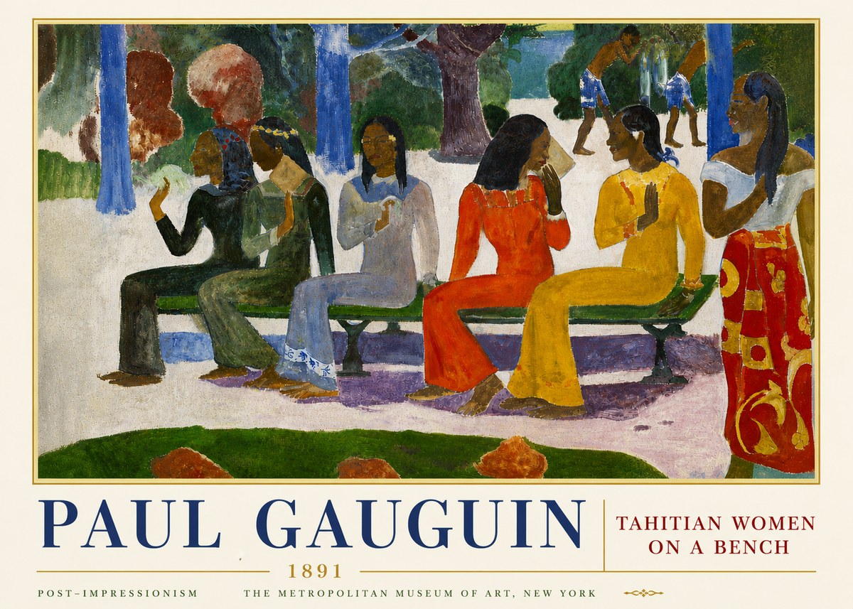 Paul Gauguin Tahitian Women on a Bench No5 - Affiche