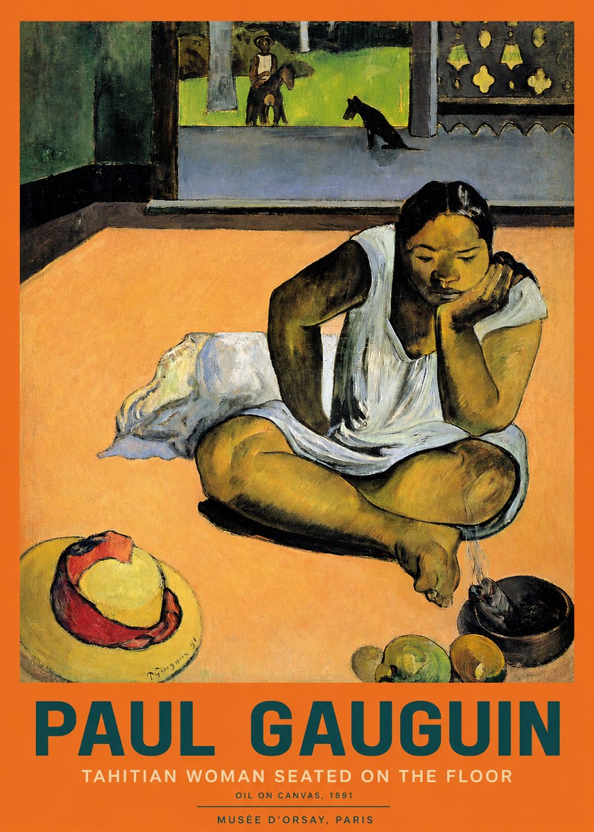 Paul Gauguin Tahitian Woman Seated on the Floor No2 - Affiche