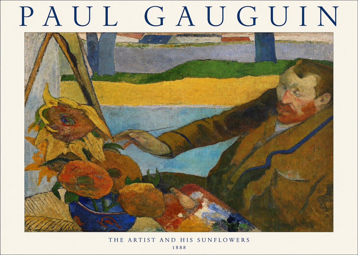 Paul Gauguin The Artist and His Sunflowers No1 - Affiche