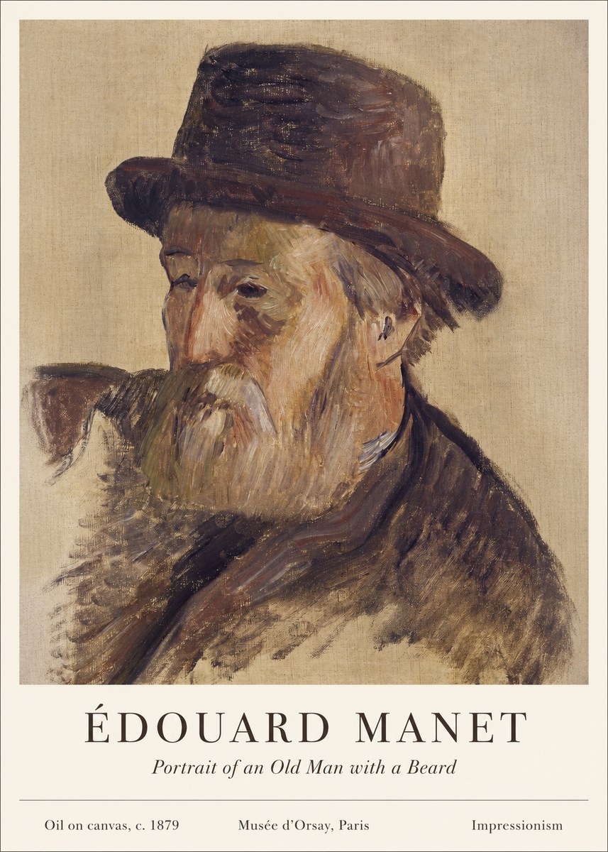 Édouard Manet Portrait of an Old Man with a Beard No1 - Affiche