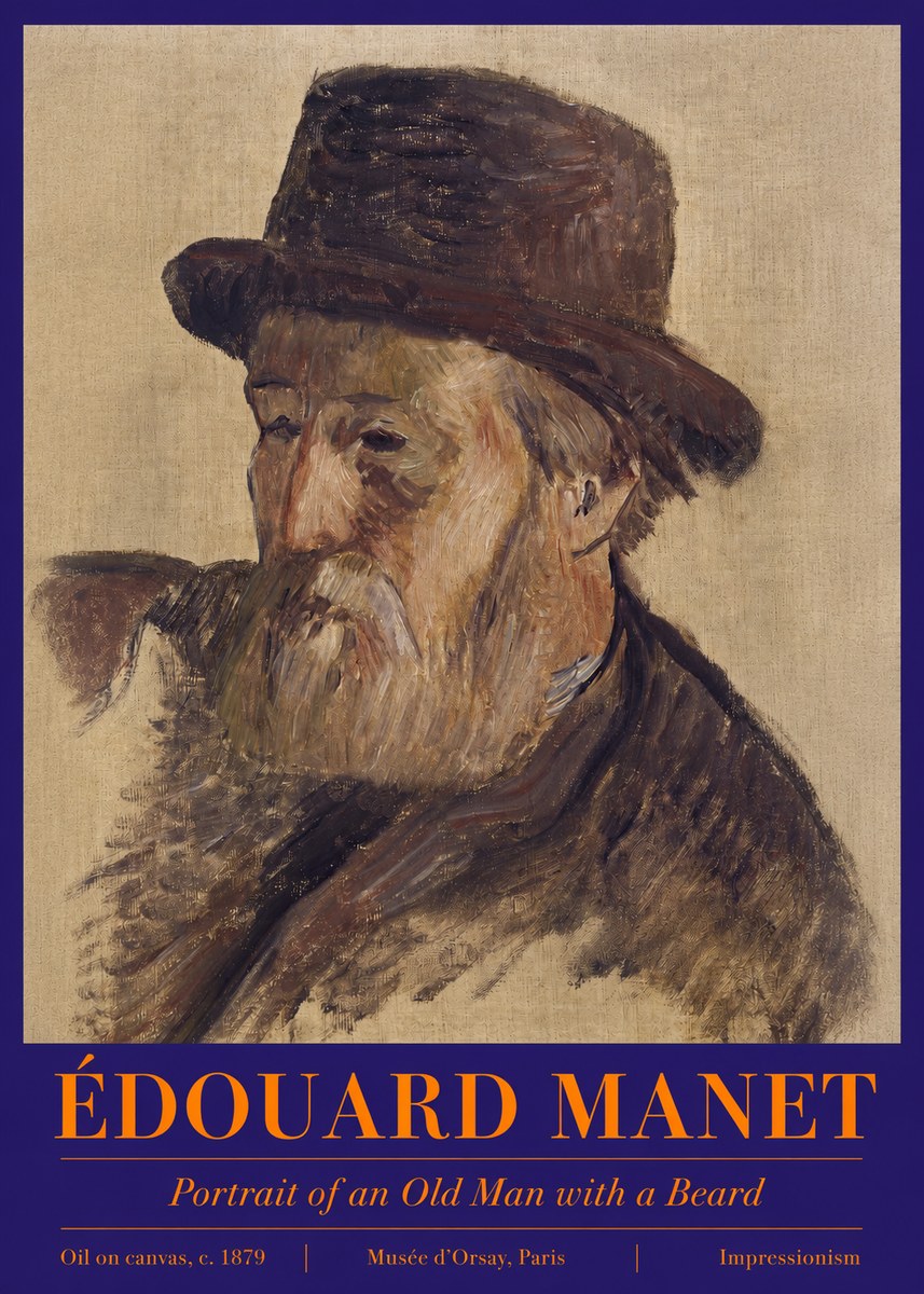 Édouard Manet Portrait of an Old Man with a Beard No2 - Affiche
