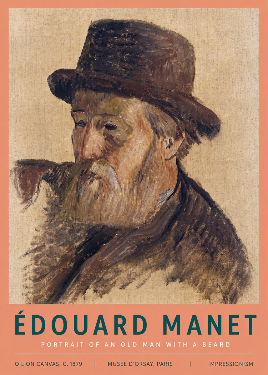 Édouard Manet Portrait of an Old Man with a Beard No3 - Affiche