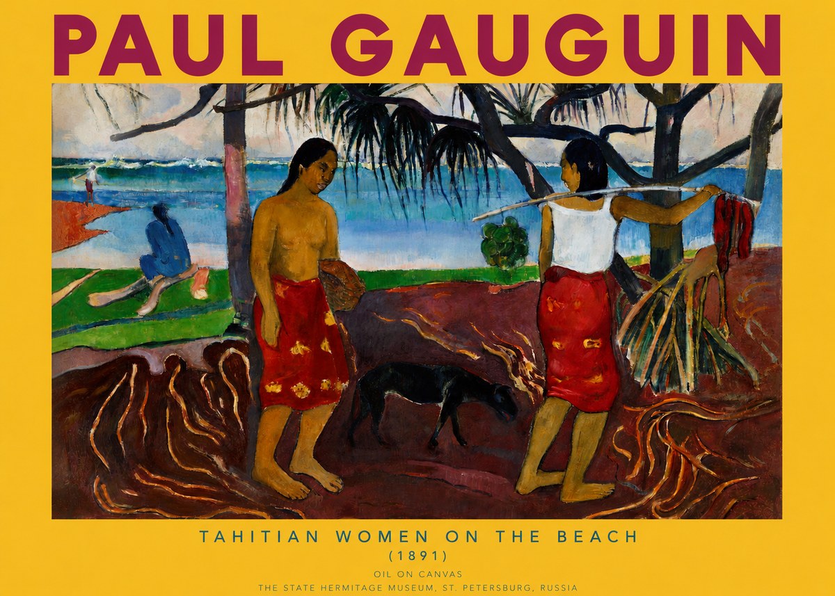 Paul Gauguin Tahitian Women on the Beach (1891) No2 - Affiche