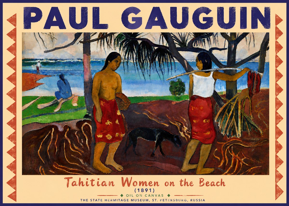 Paul Gauguin Tahitian Women on the Beach (1891) No4 - Affiche