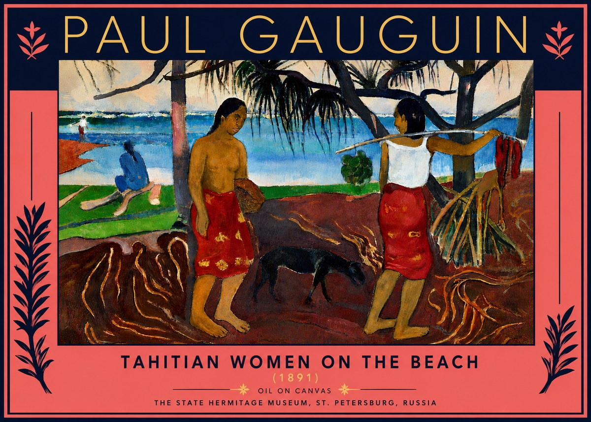 Paul Gauguin Tahitian Women on the Beach (1891) No5 - Affiche