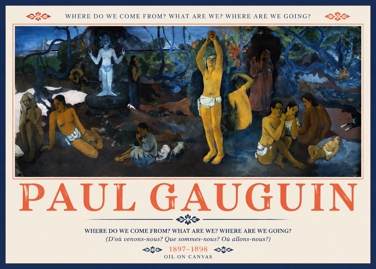 Paul Gauguin D'où Venons Nous? Que Sommes Nous? Où Allons Nous? No3 - Affiche