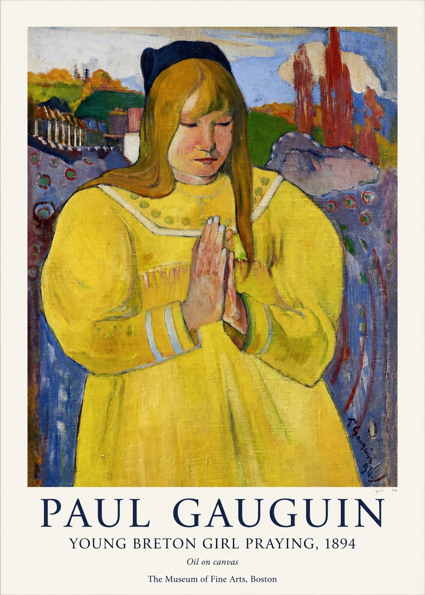 Paul Gauguin Young Breton Girl Praying, 1894 No1 - Affiche