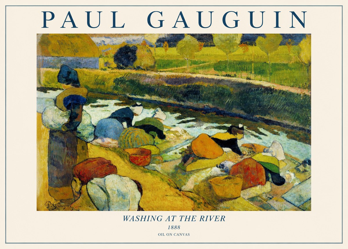Paul Gauguin Washing at the River No1 - Affiche