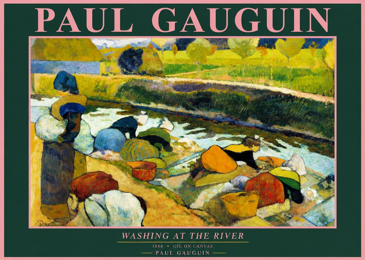 Paul Gauguin Washing at the River No3 - Affiche