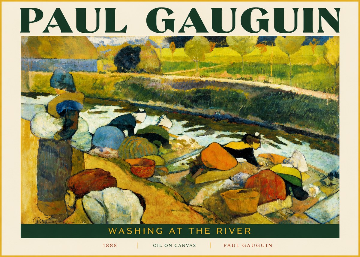 Paul Gauguin Washing at the River No5 - Affiche