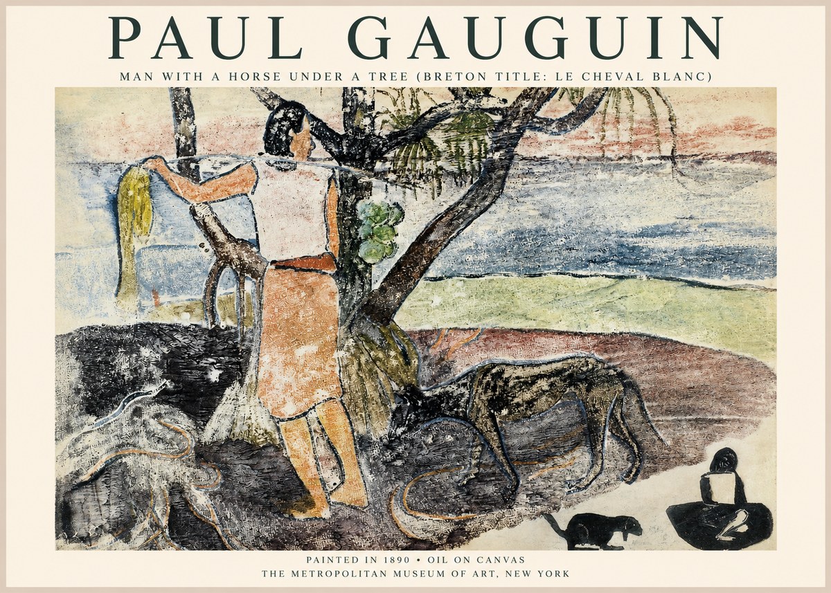 Paul Gauguin Woman with Dog (Te Faaturuma) No6 - Affiche