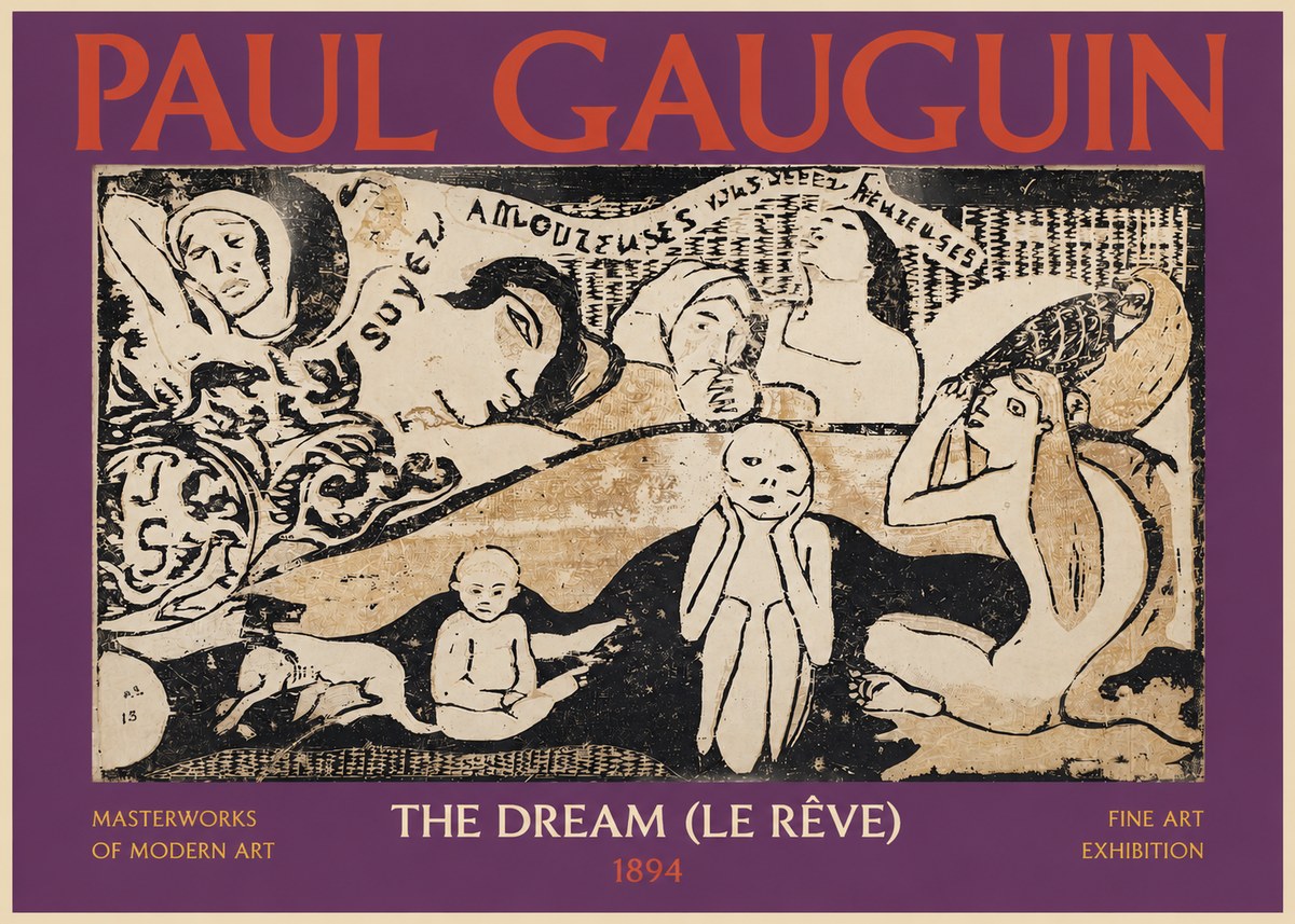 Paul Gauguin The Dream (Le Rêve) No2 - Affiche
