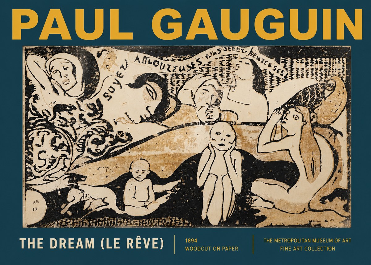 Paul Gauguin The Dream (Le Rêve) No5 - Affiche