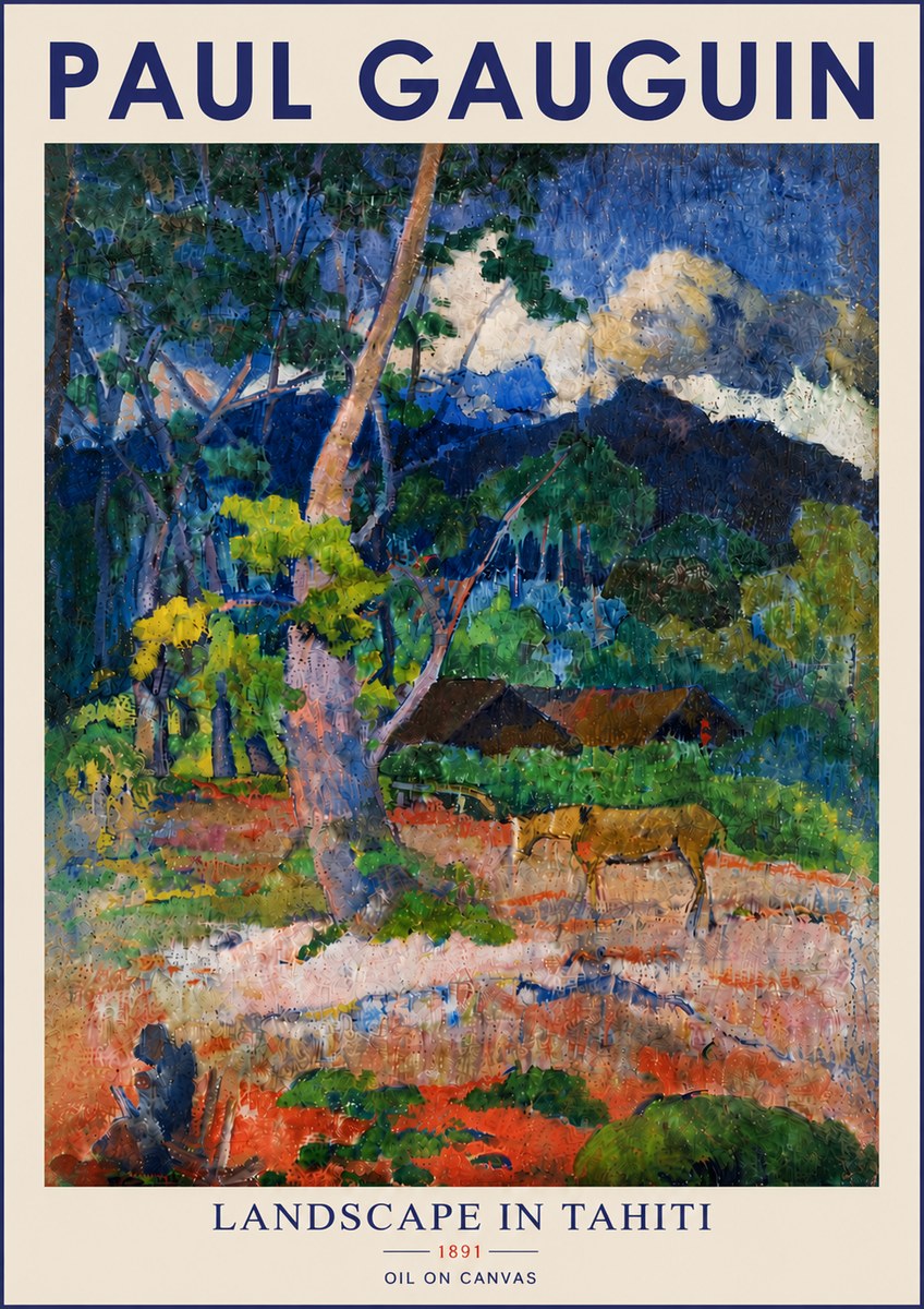 Paul Gauguin Landscape in Tahiti III No5 - Affiche