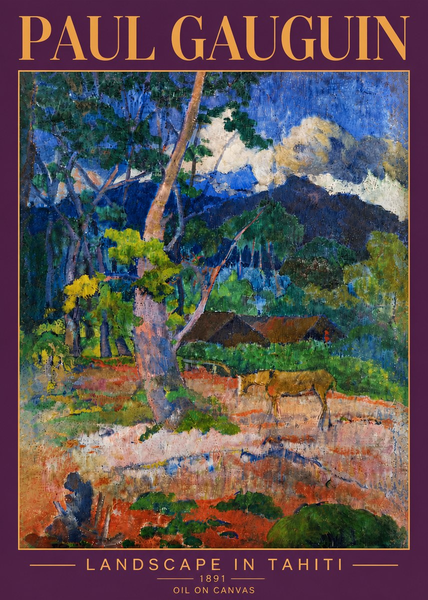 Paul Gauguin Landscape in Tahiti III No6 - Affiche