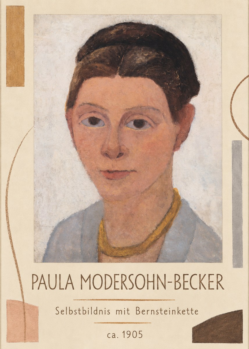 Paula Modersohn-Becker Selbstbildnis Mit Bernsteinkette No1 - Affiche